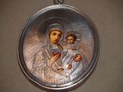 Панагия c изображением Матери Божией на лицевой стороне. 1877  год