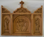 Большой двухсторонний складень Св.Троица с предстоящими архангелами