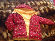 Куртка-пуховик,  двусторонняя,  для девочки,  128 см