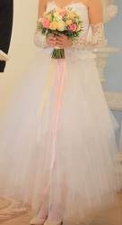 свадебное платье-трансформер +длинные перчатки